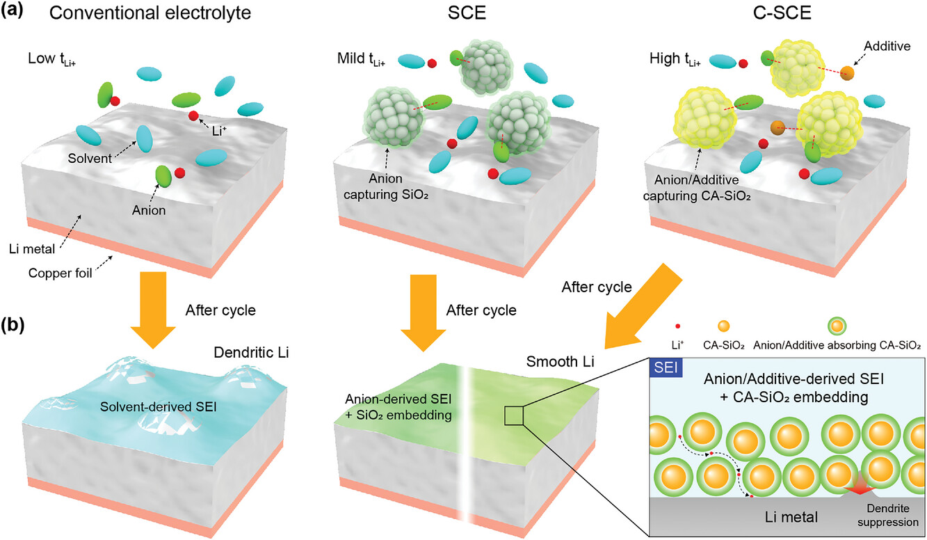 Modulating ionic transport and interface chemistry via surface-modified silica carrier in nano colloid electrolyte for stable cycling of Li-metal batteries [Small, 19, 2302722 (2023)​]